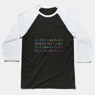 GREEK ALPHABET BLACK HORIZONTAL Baseball T-Shirt